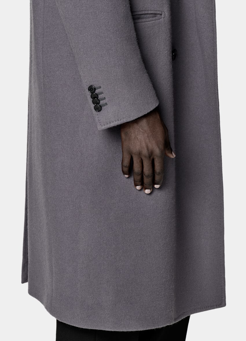 SUITSUPPLY Wool Cashmere by E.Thomas, Italy Mid Grey Overcoat