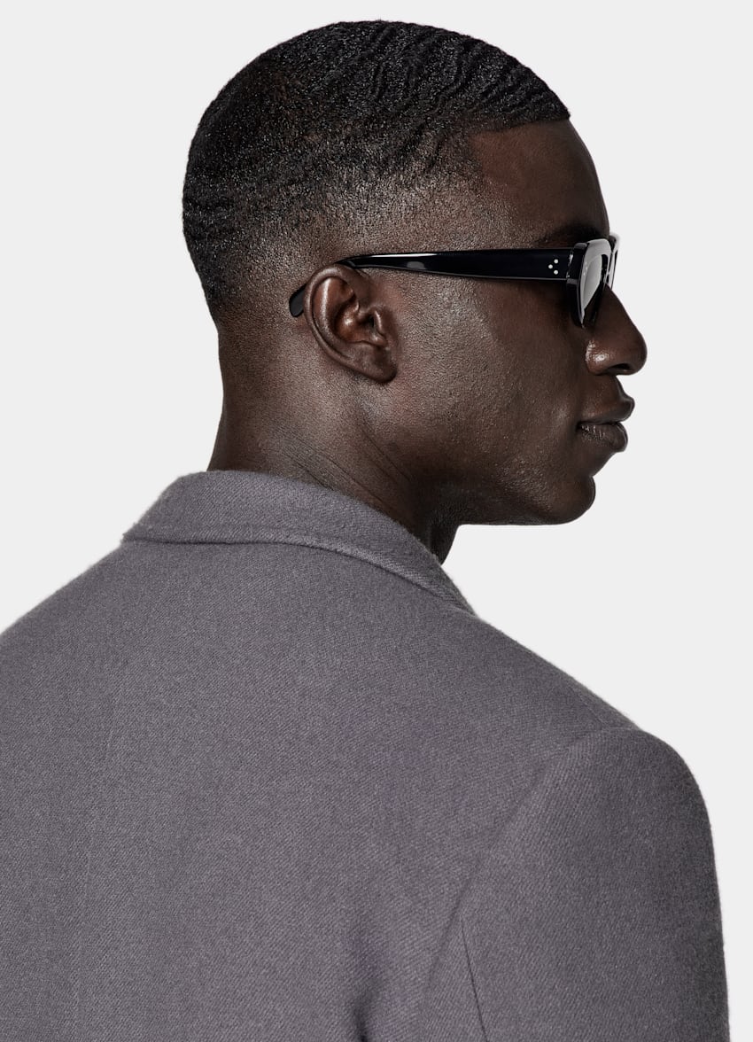 SUITSUPPLY Wool Cashmere by E.Thomas, Italy Mid Grey Overcoat
