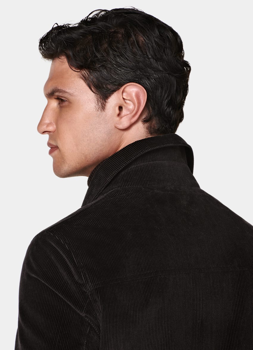 SUITSUPPLY Pure Cotton Corduroy by Pontoglio, Italy Dark Brown Corduroy Bomber Jacket