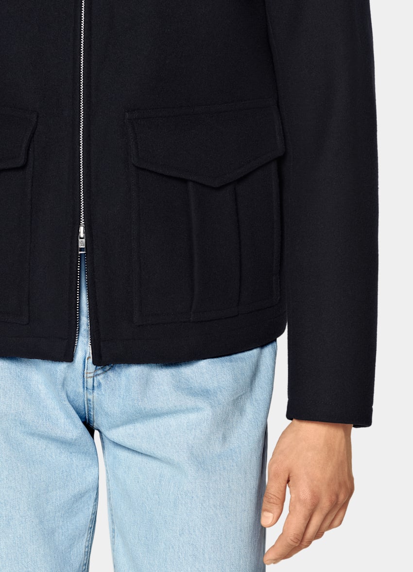 SUITSUPPLY Pura lana Bomber azul marino