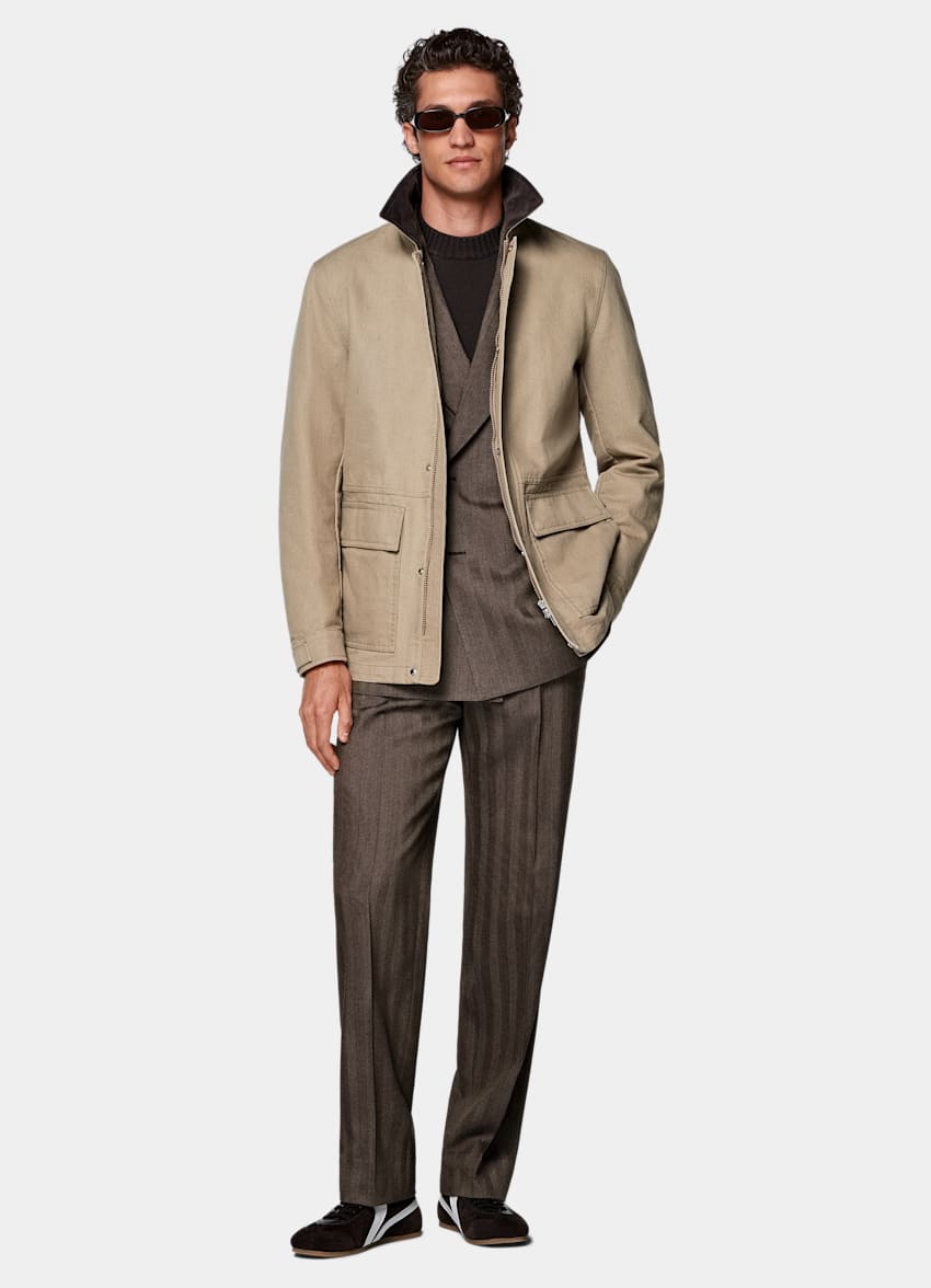 ~40's cotton piqué jacket Double-Knit Cotton-Blend Piqué Shirt Jacket in Jackets
