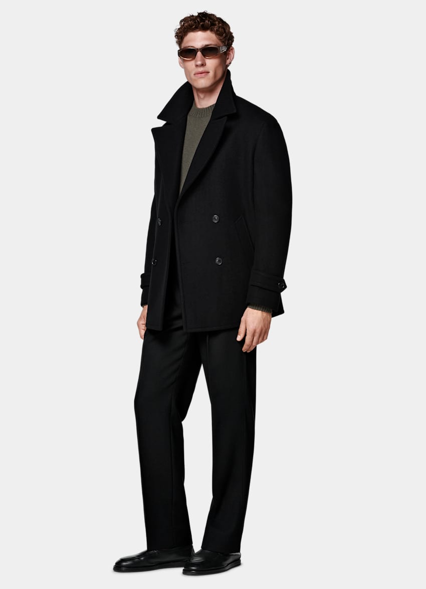 Black Peacoat in Pure Wool | SUITSUPPLY