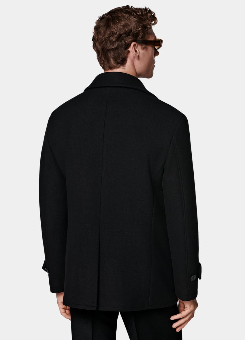 【24AW】DOUBLE FACE PEA COAT(BLACK) Black double-collar peacoat | Le 31 | Shop Men's Overcoats