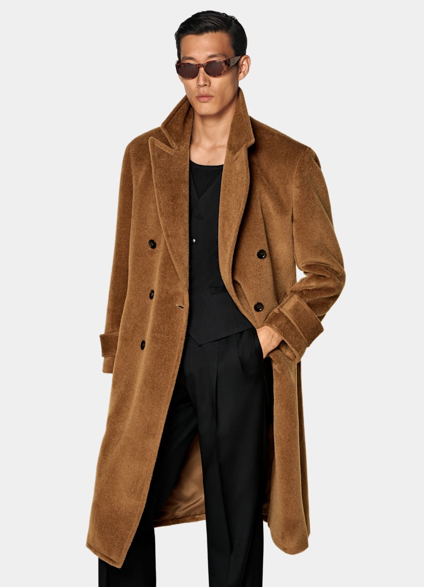 SUITSUPPLY Llama Wool by Piacenza, Italy Mid Brown Overcoat