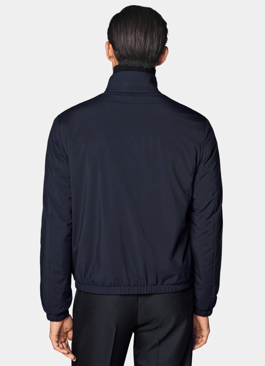 SUITSUPPLY Tissu technique d&eacute;perlant Bomber r&eacute;versible bleu marine