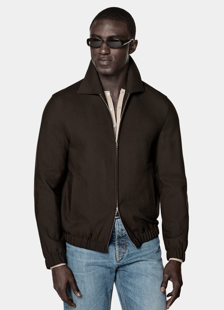 SUITSUPPLY Lana 4-ply no stiro - Rogna, Italia Bomber marrone