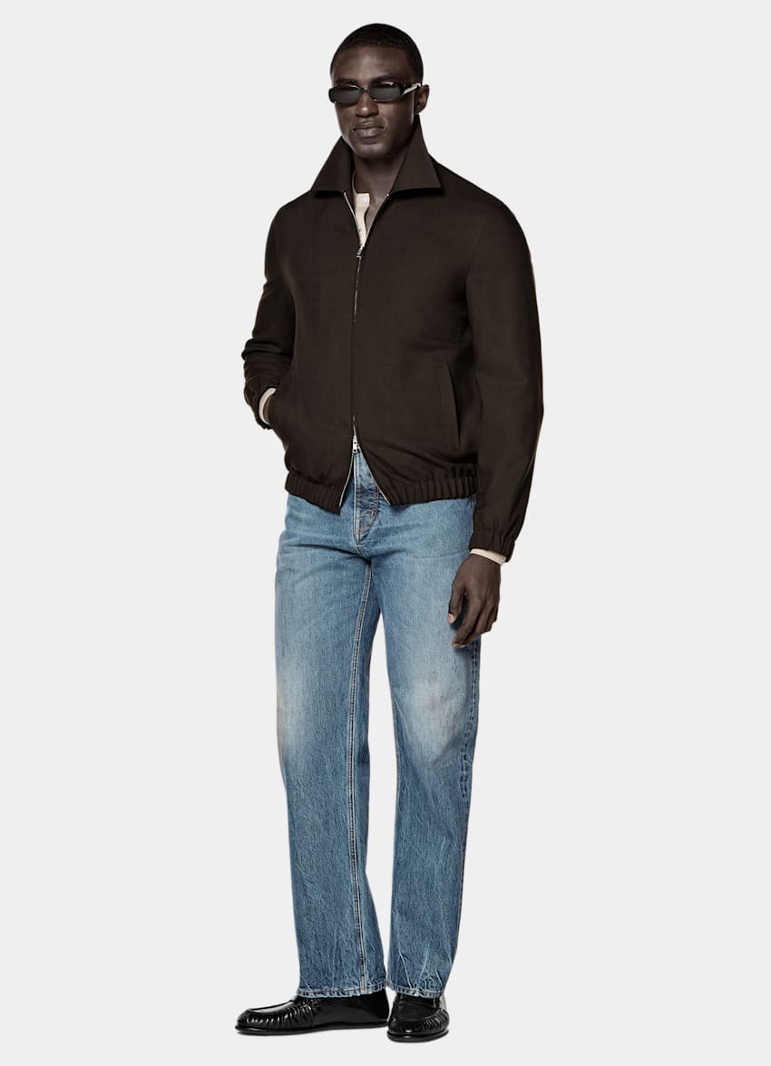 SUITSUPPLY Lana 4-ply no stiro - Rogna, Italia Bomber marrone