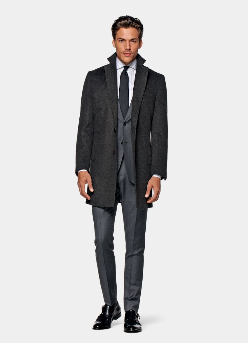 Dark Grey Overcoat | Pure Wool | SUITSUPPLY PT