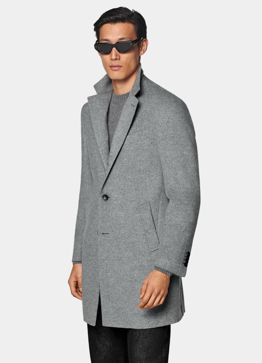 SUITSUPPLY Pure laine Manteau gris clair