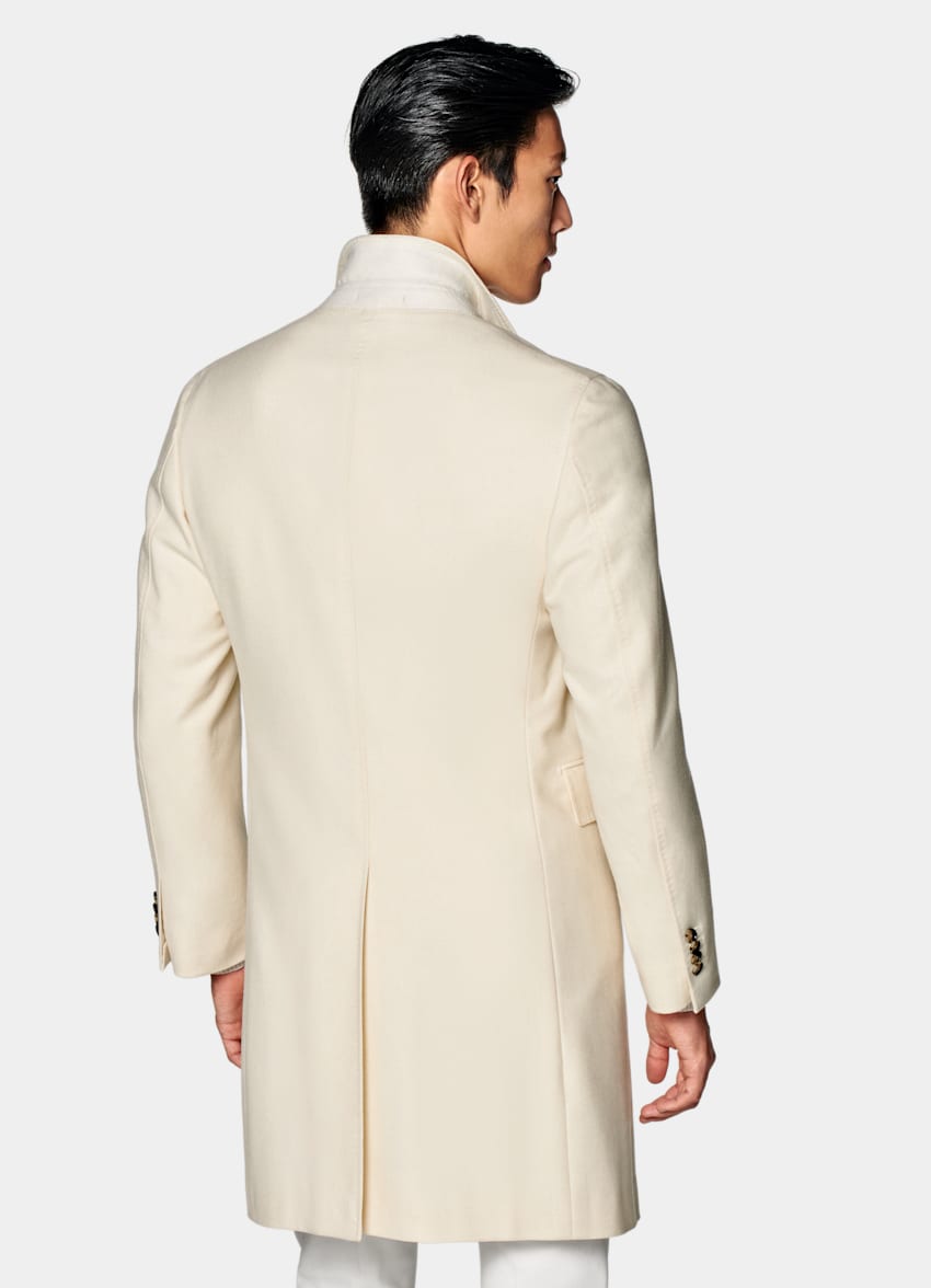 SUITSUPPLY Wool Cashmere by E.Thomas, Italy Off-White Overcoat