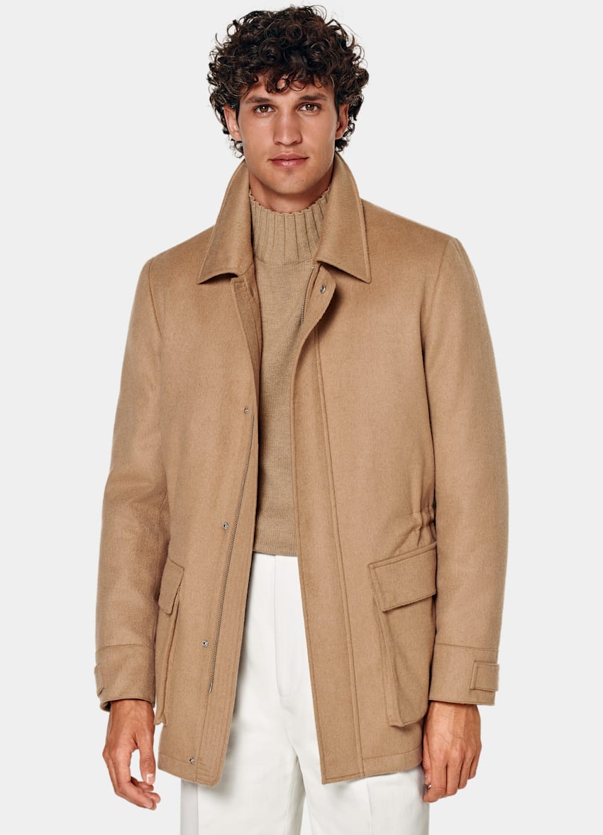 SUITSUPPLY Pure Camel by Rogna, Italy Mid Brown Down Field Jacket