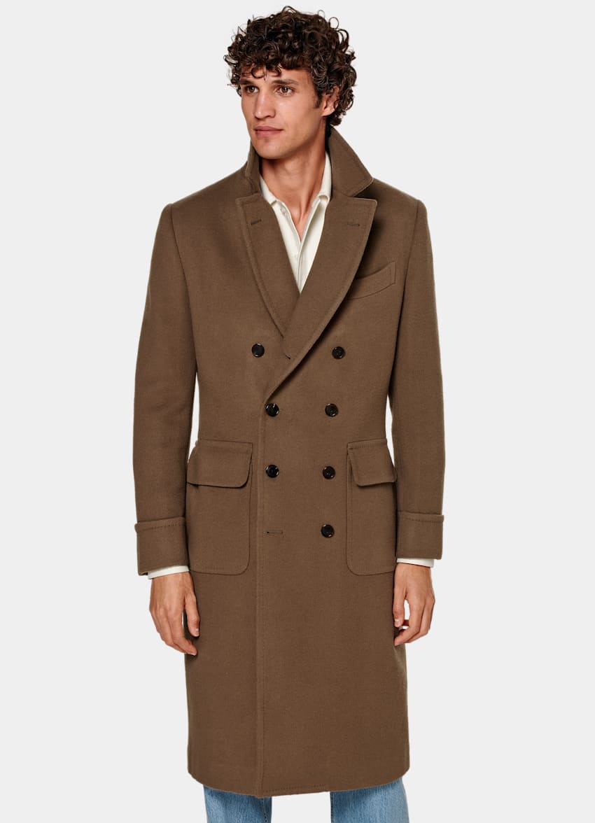 SUITSUPPLY Wool Cashmere by Corrado, Italy Mid Brown Polo Coat