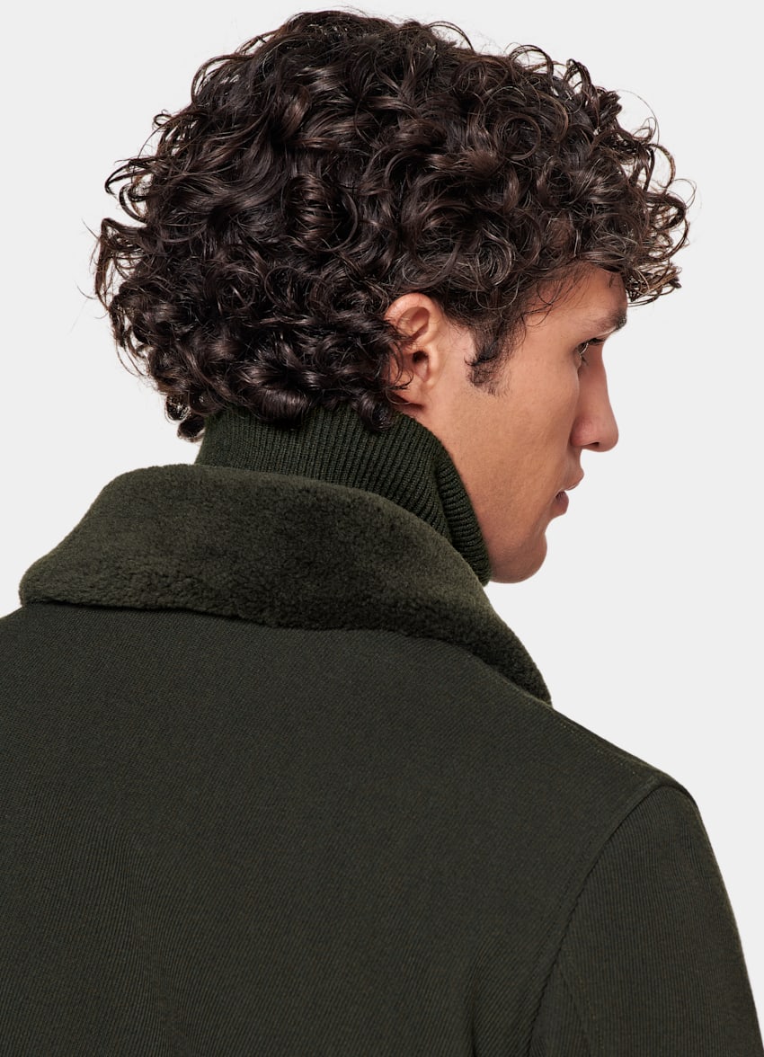 SUITSUPPLY Pure Wool by E.Thomas, Italy Dark Green Bomber Jacket