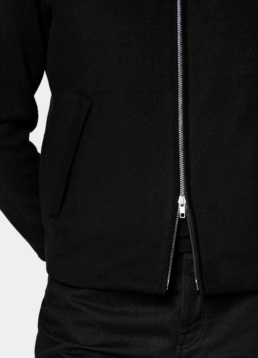 SUITSUPPLY Pure Cashmere by Colombo, Italy Black Padded Zip Vest