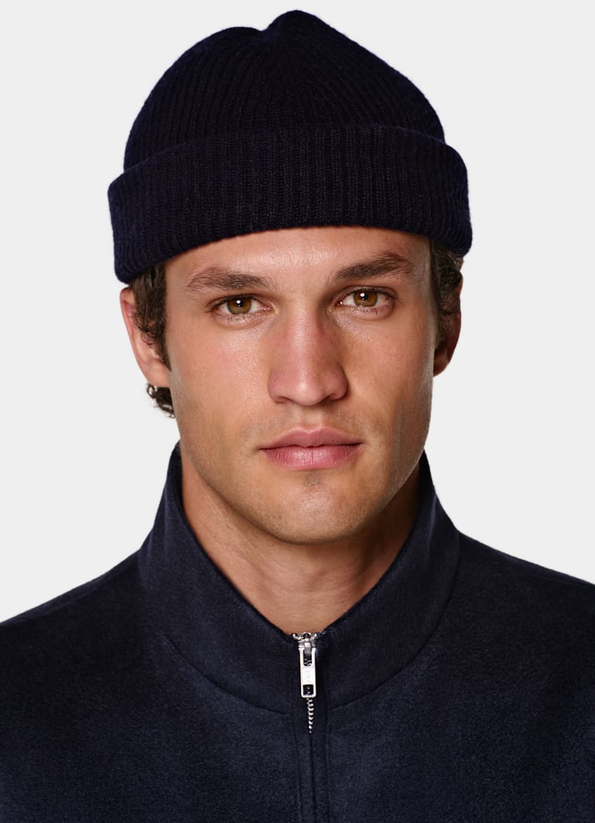 SUITSUPPLY Pure Cashmere by Colombo, Italy Navy Padded Zip Vest