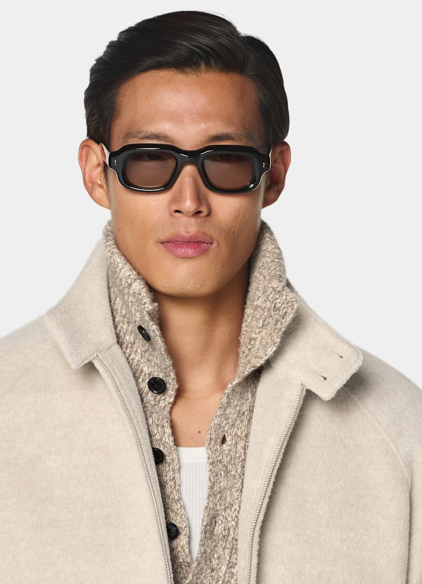 SUITSUPPLY Llama Wool von Piacenza, Italien Light Taupe Raglan Bomber Jacket