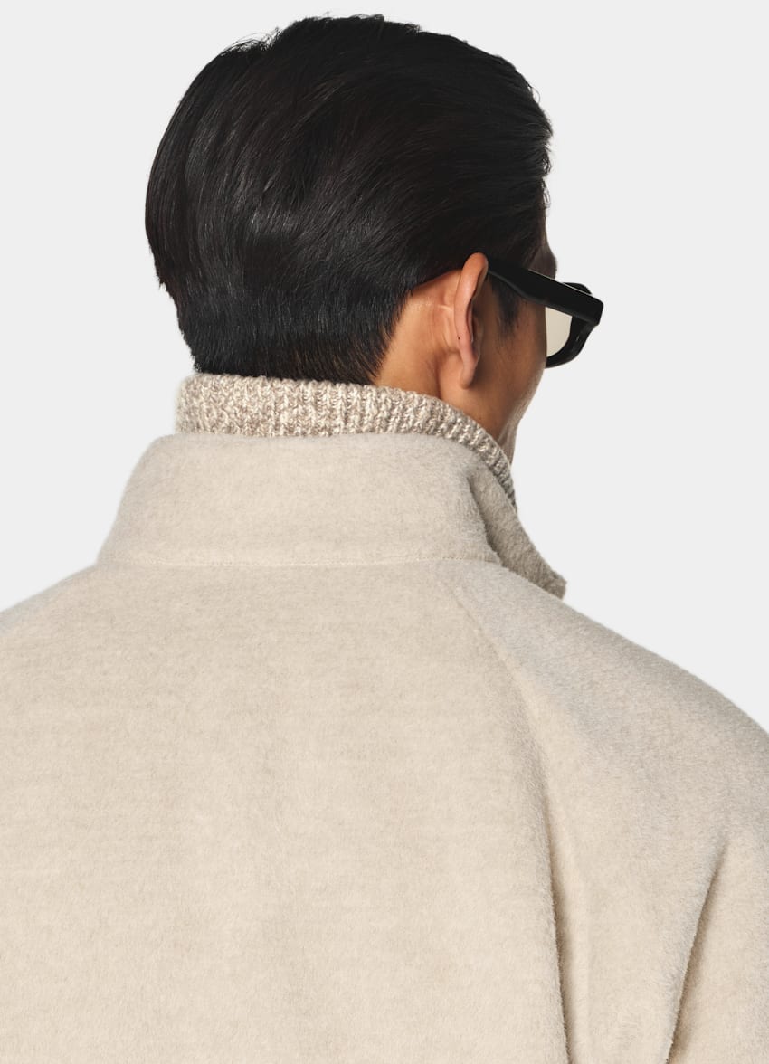 SUITSUPPLY Llama Wool von Piacenza, Italien Light Taupe Raglan Bomber Jacket