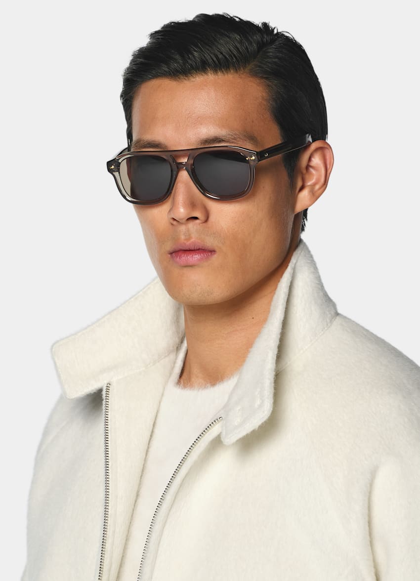 SUITSUPPLY Llama Wool - Piacenza, Italia Off-White Raglan Bomber Jacket