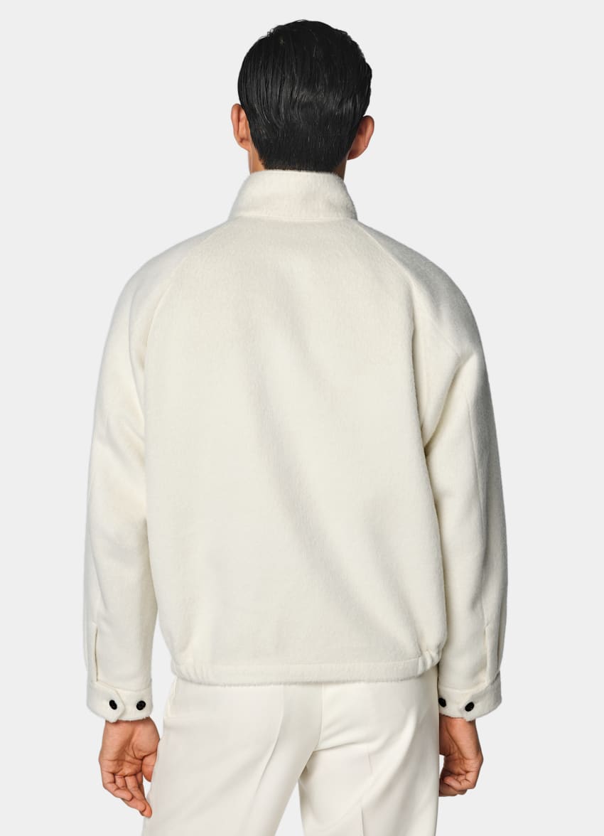 SUITSUPPLY Llama Wool - Piacenza, Italia Off-White Raglan Bomber Jacket