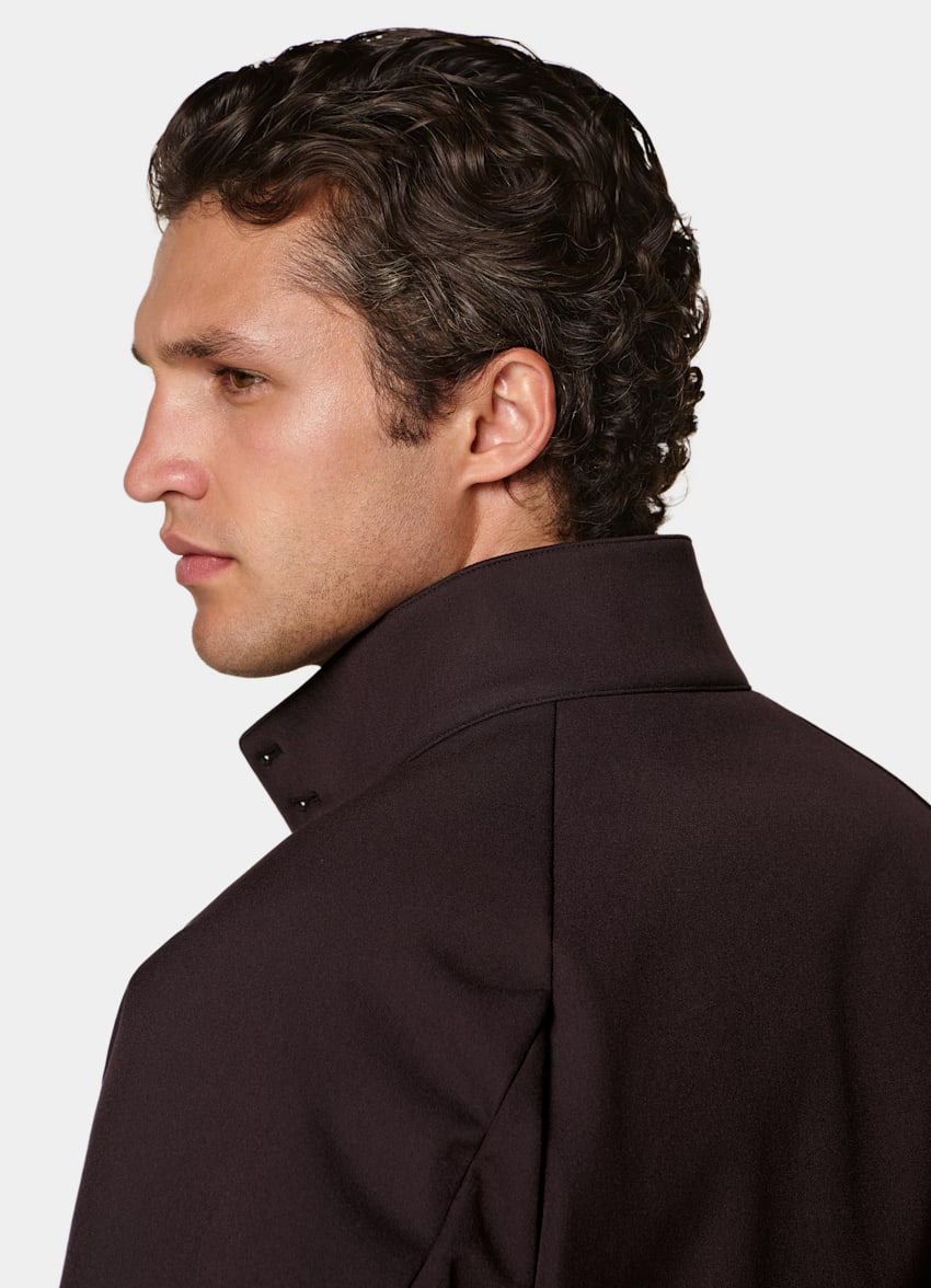 SUITSUPPLY Technical Fabric von Majocchi, Italien Dark Red Raglan Bomber Jacket