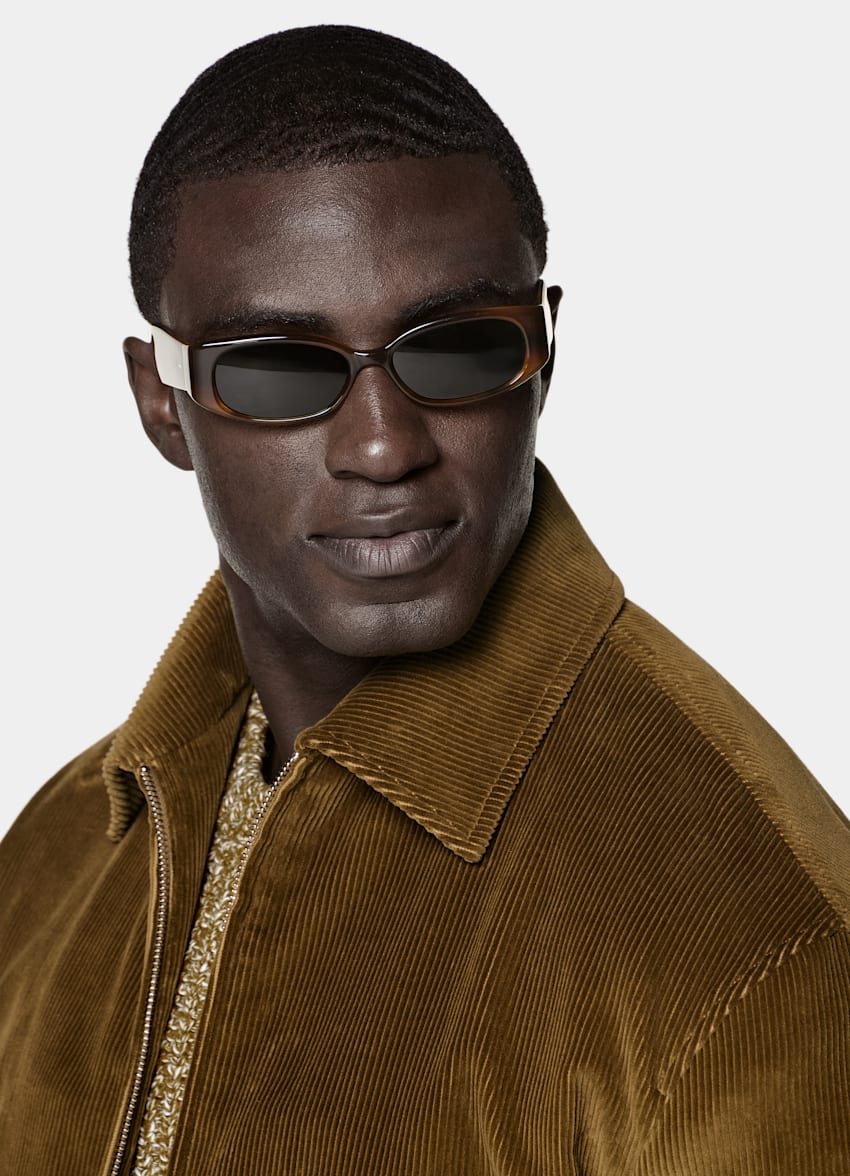 SUITSUPPLY Pure Cotton by Pontoglio, Italy Mid Yellow Bomber Jacket
