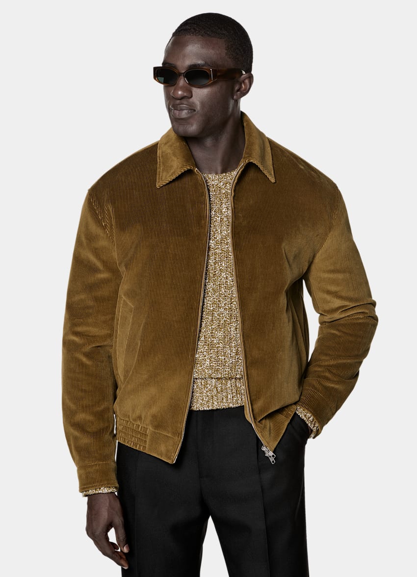 SUITSUPPLY Pure Cotton by Pontoglio, Italy Mid Yellow Bomber Jacket