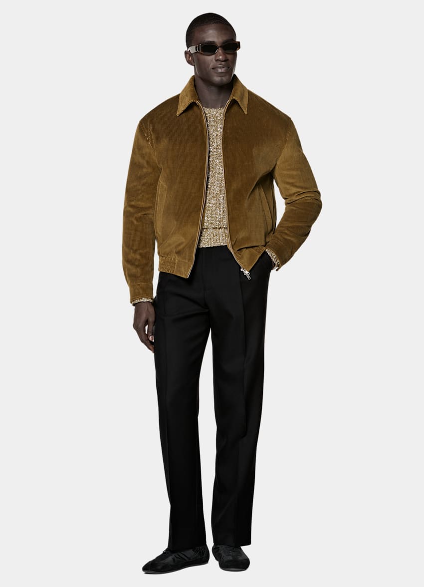SUITSUPPLY Pure Cotton by Pontoglio, Italy Mid Yellow Bomber Jacket