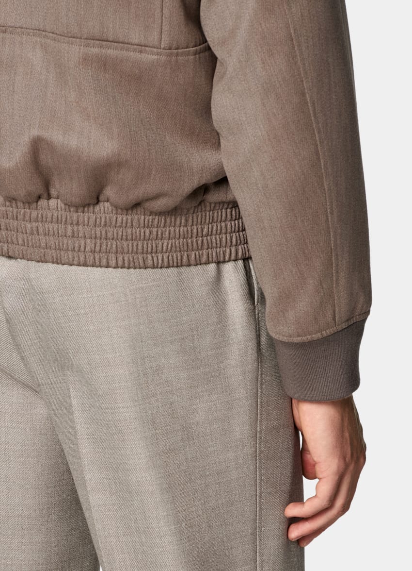 SUITSUPPLY 英国 Moon 生产的棉、羊毛面料 中棕色飞行员夹克