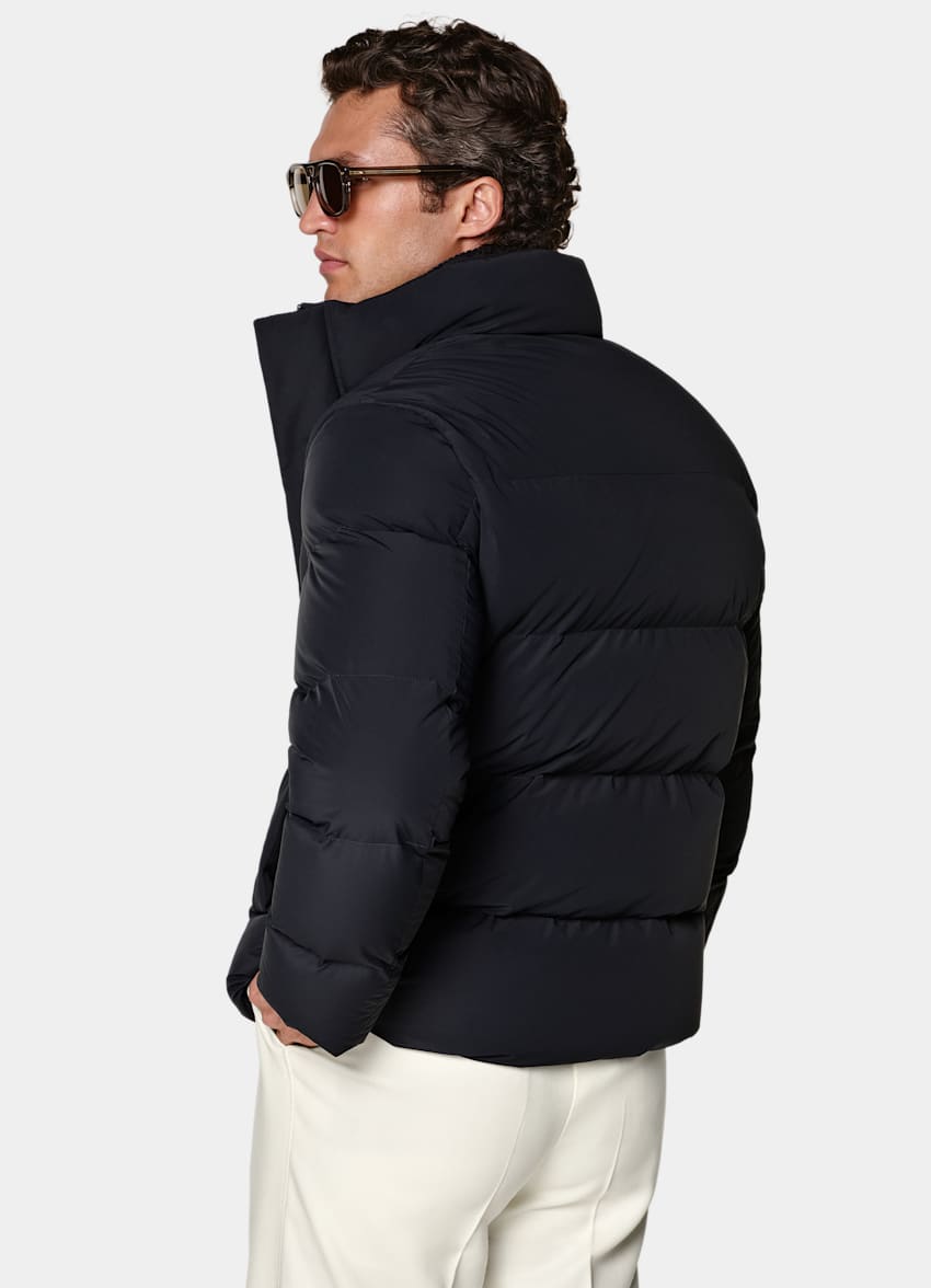 SUITSUPPLY Technical Fabric Navy Puffer Jacket