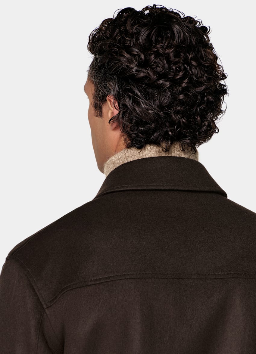 SUITSUPPLY Pure Wool Dark Brown Bomber Jacket