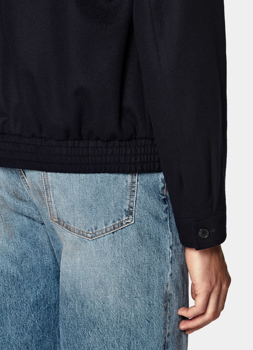 SUITSUPPLY Pure Wool Navy Bomber Jacket
