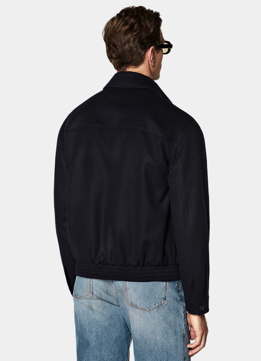 SUITSUPPLY Pure Wool Navy Bomber Jacket