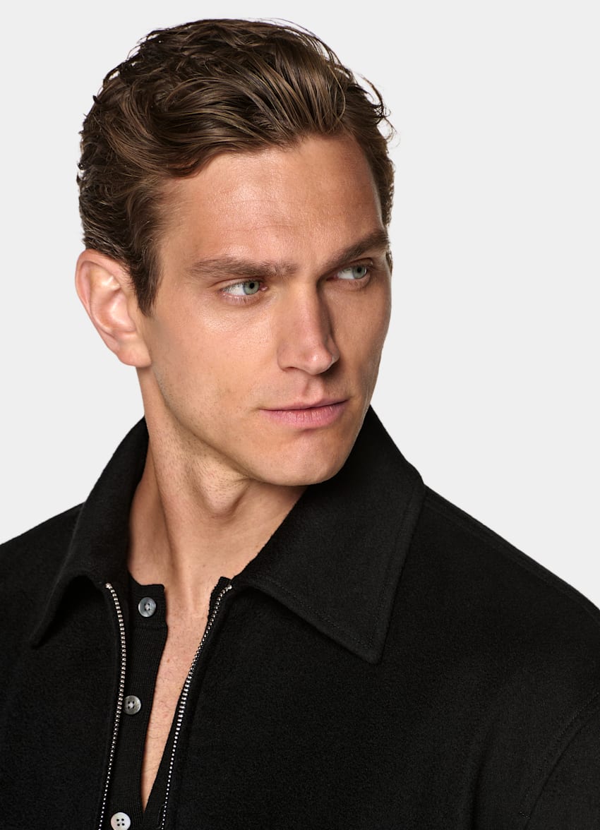 SUITSUPPLY Pure Cashmere - Colombo, Italie Black Bomber Jacket