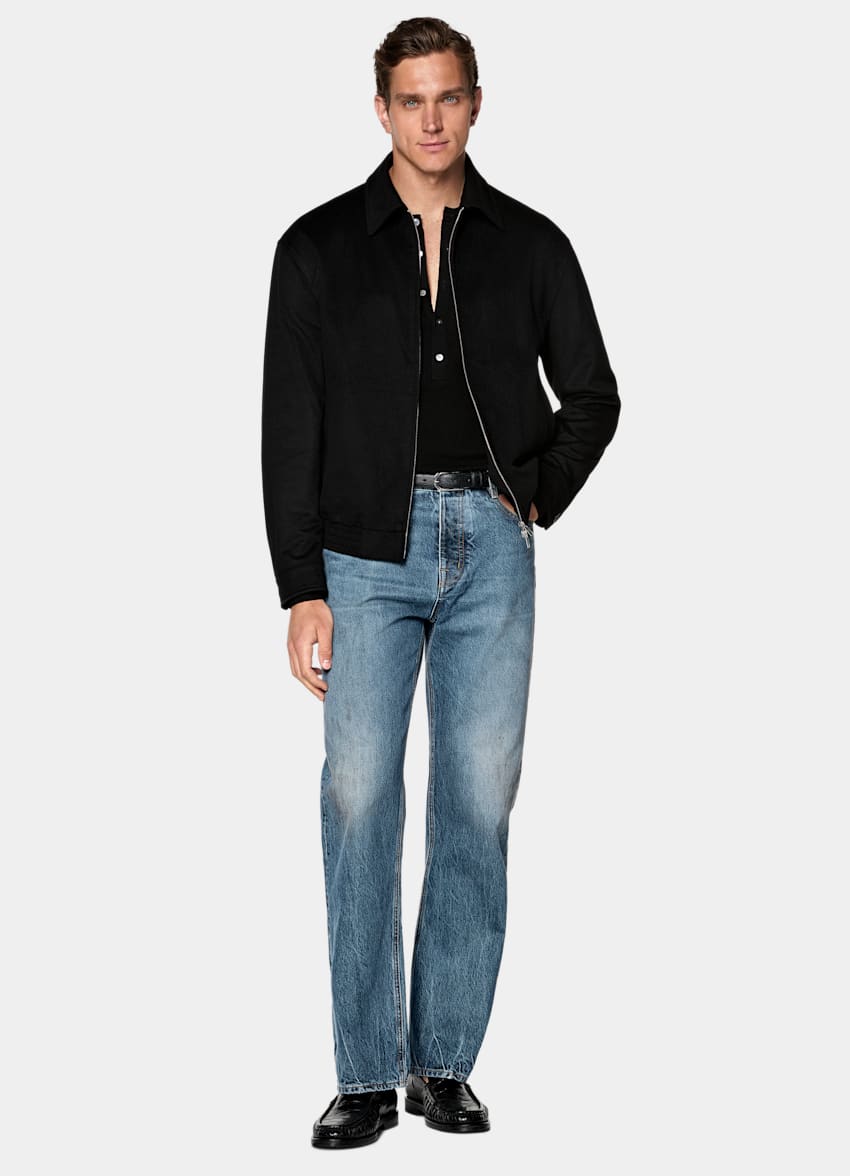 SUITSUPPLY Pure Cashmere - Colombo, Italie Black Bomber Jacket