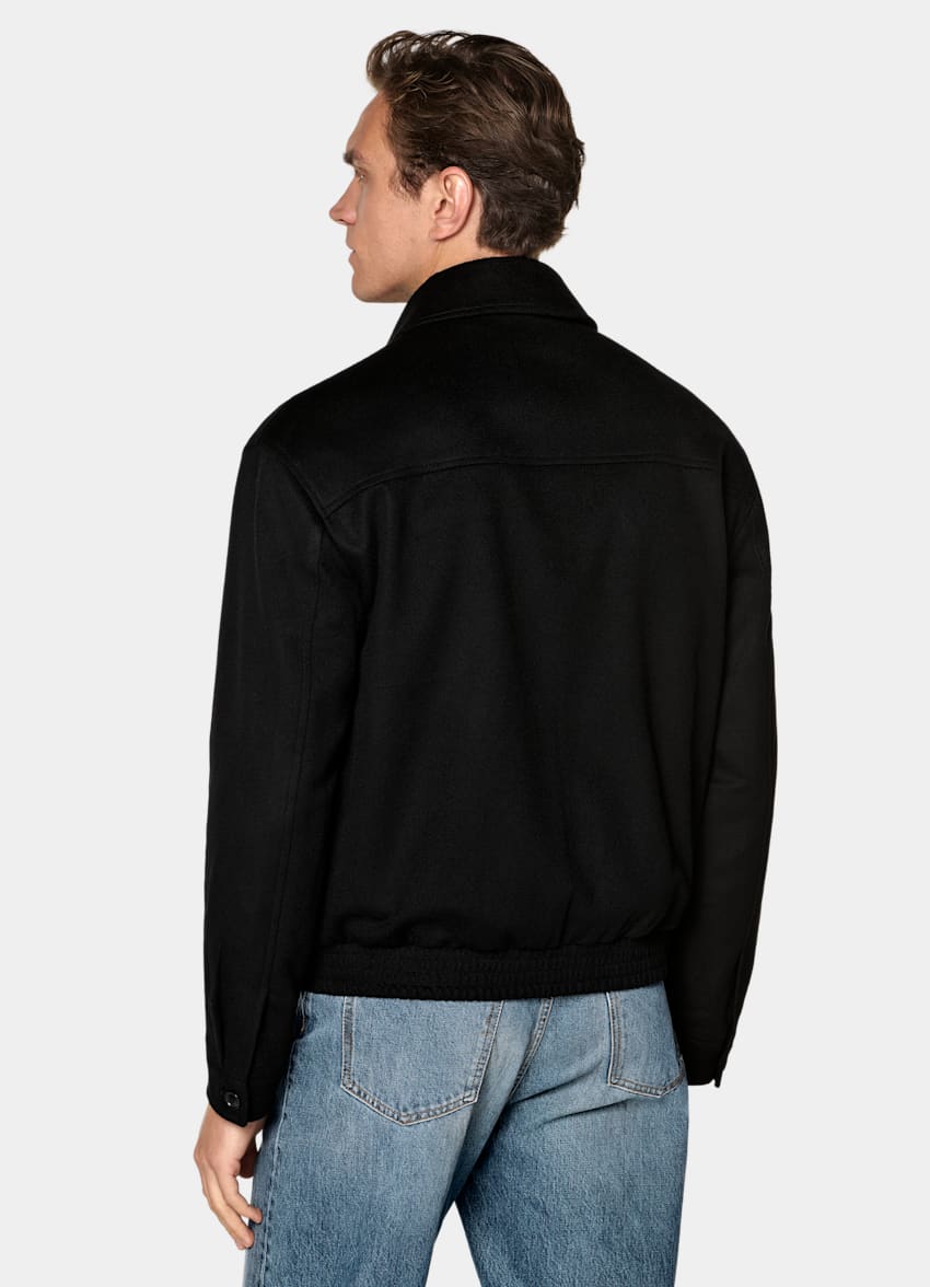 SUITSUPPLY Pure Cashmere - Colombo, Italie Black Bomber Jacket