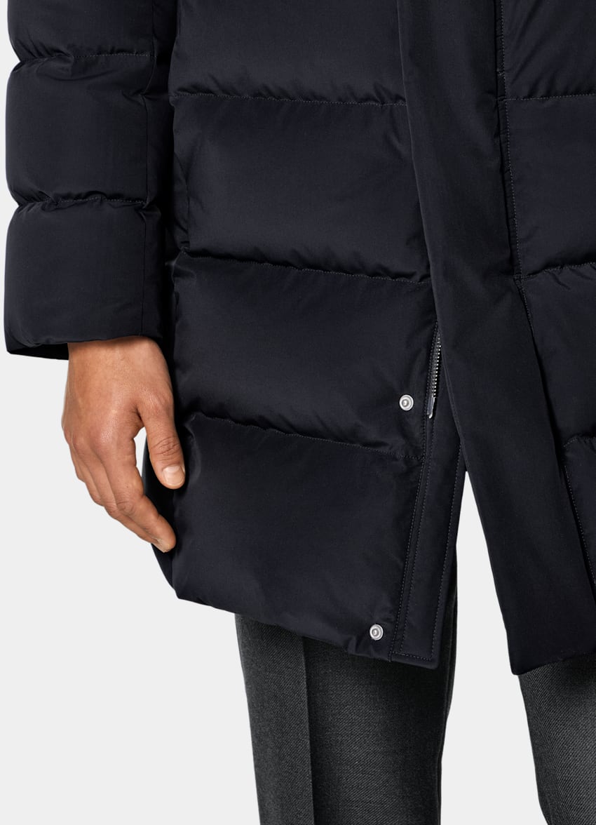 SUITSUPPLY Technical Fabric Navy Puffer Jacket