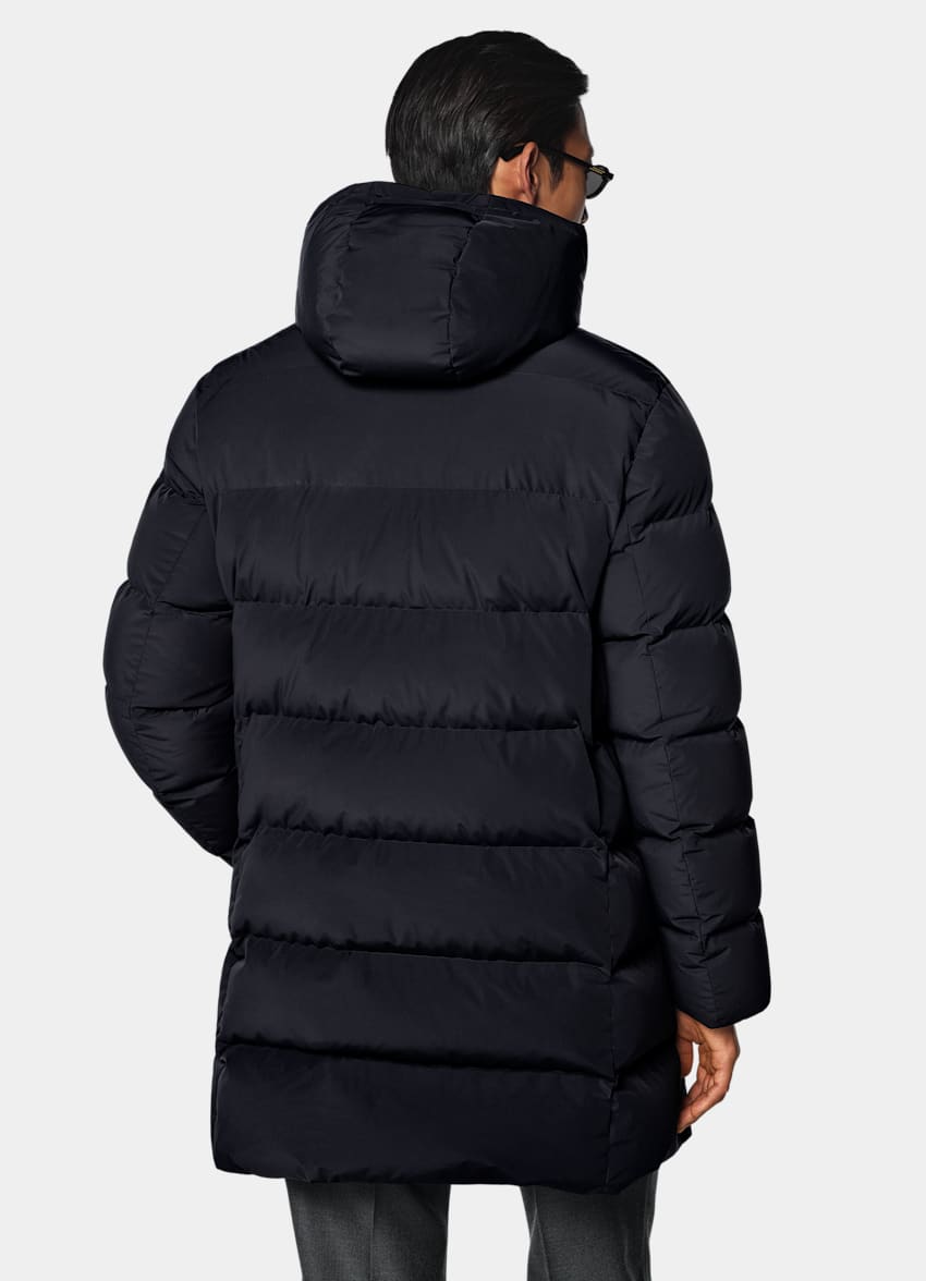 SUITSUPPLY Technical Fabric Navy Puffer Jacket