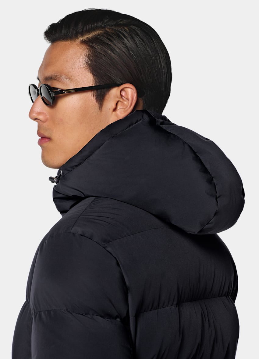 SUITSUPPLY Technical Fabric Navy Puffer Jacket