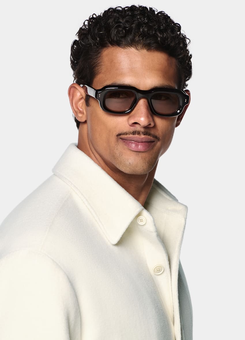 SUITSUPPLY Pure Wool Off-White Relaxed Overshirt Jacket
