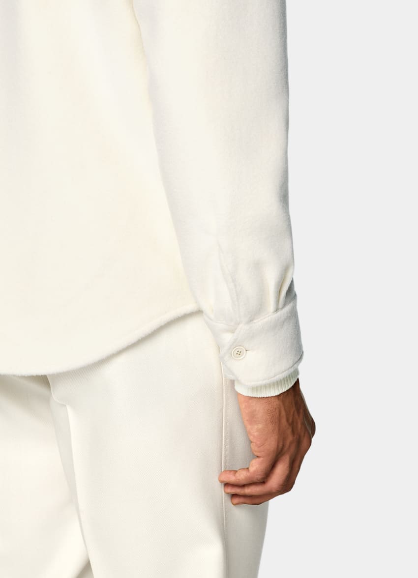 SUITSUPPLY Pure Wool Off-White Relaxed Overshirt Jacket