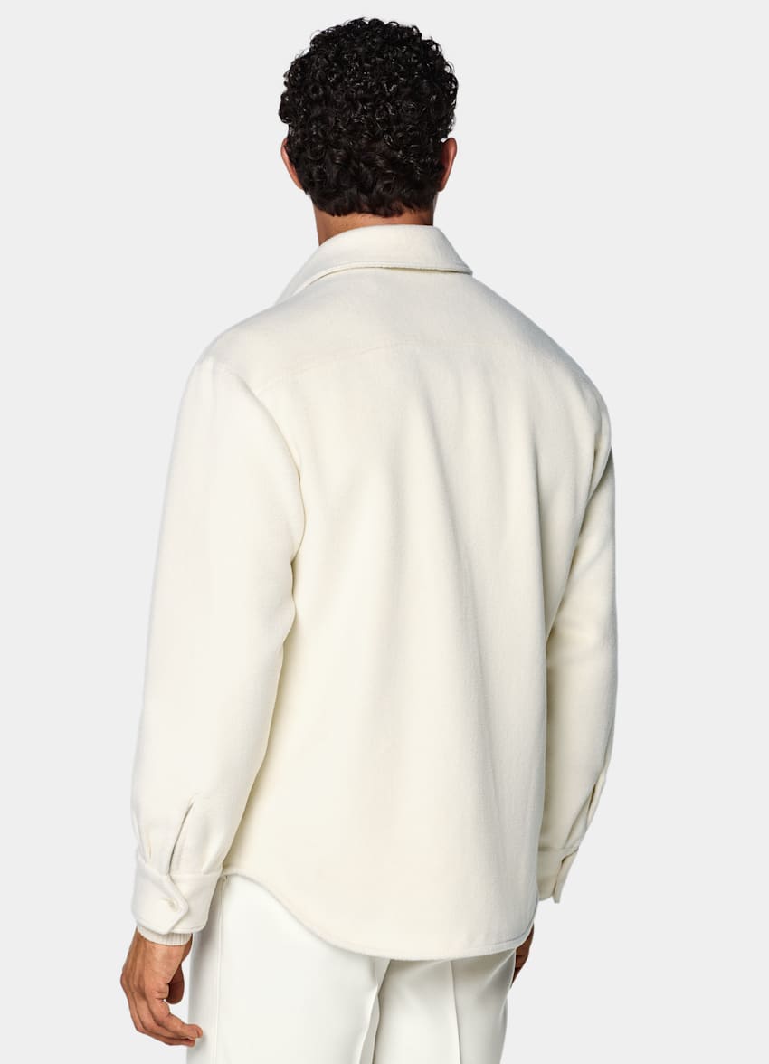 SUITSUPPLY Pure Wool Off-White Relaxed Overshirt Jacket