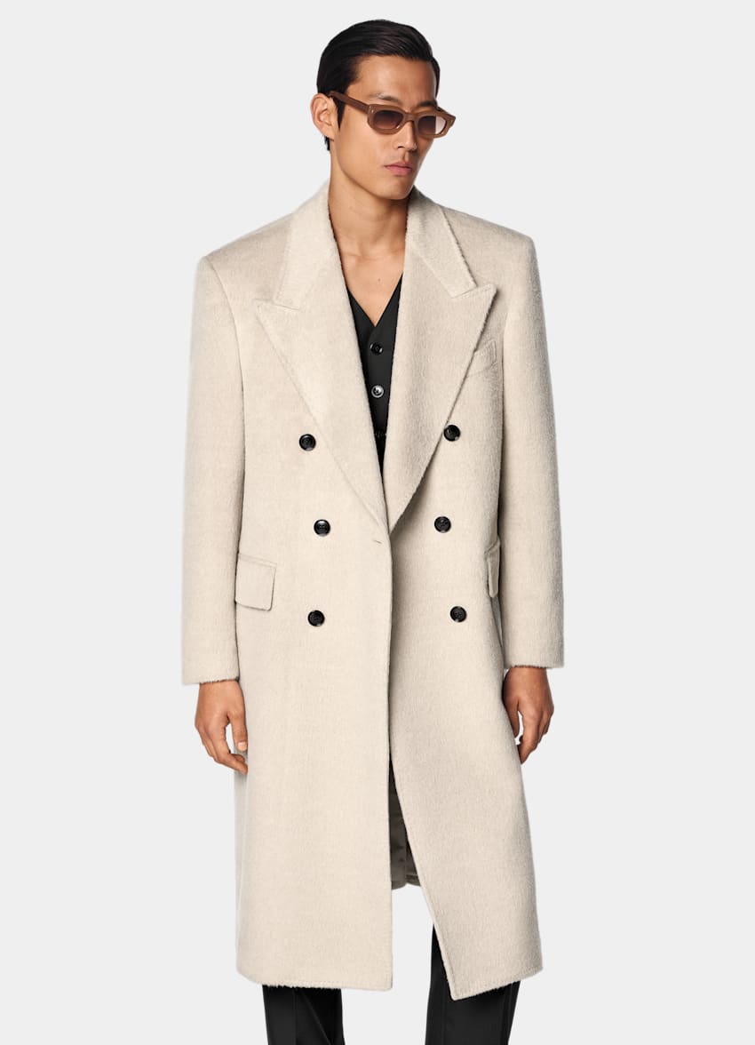 SUITSUPPLY Llama Wool by Piacenza, Italy Light Taupe Overcoat