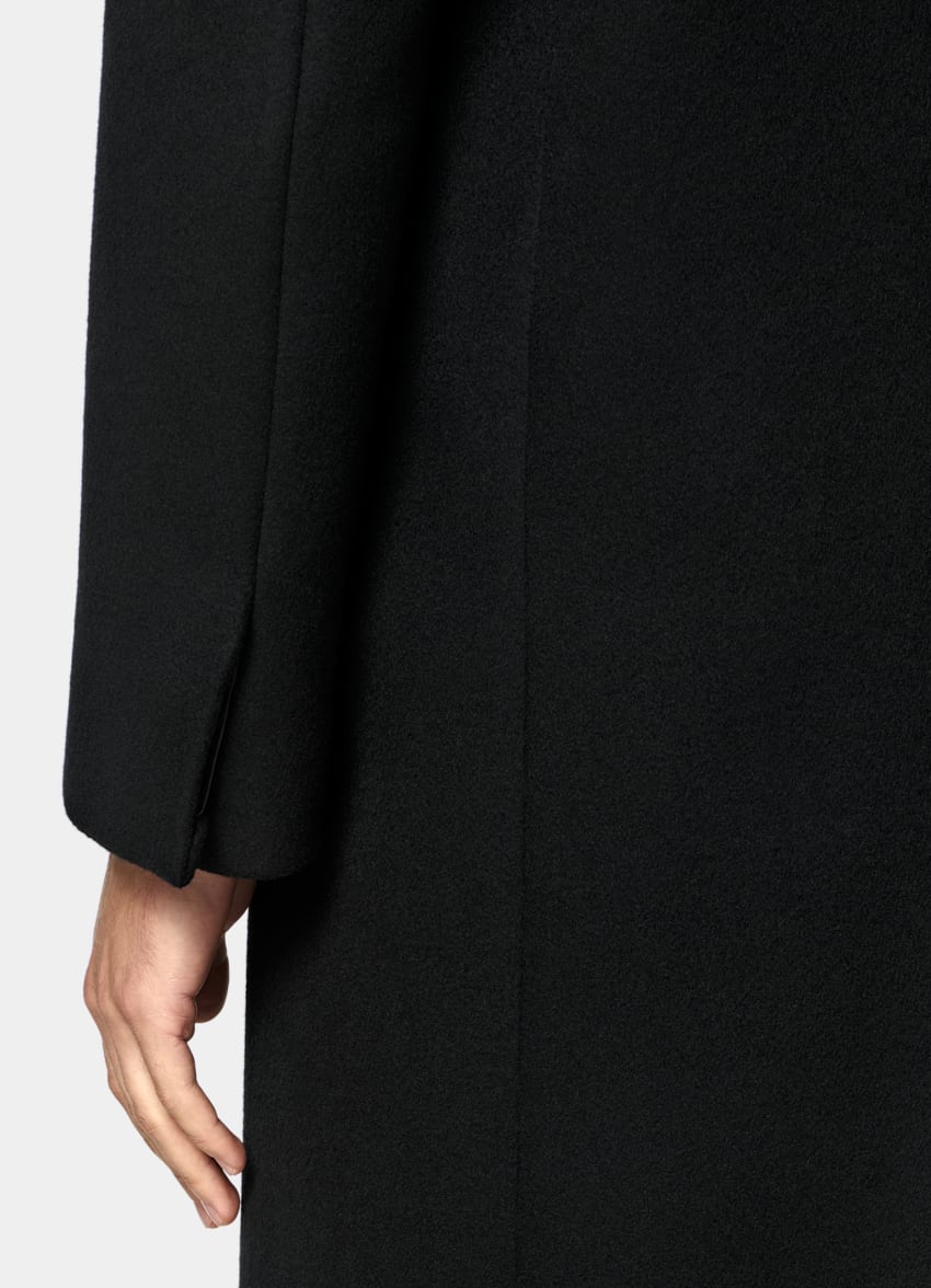 SUITSUPPLY Wool Cashmere Black Overcoat