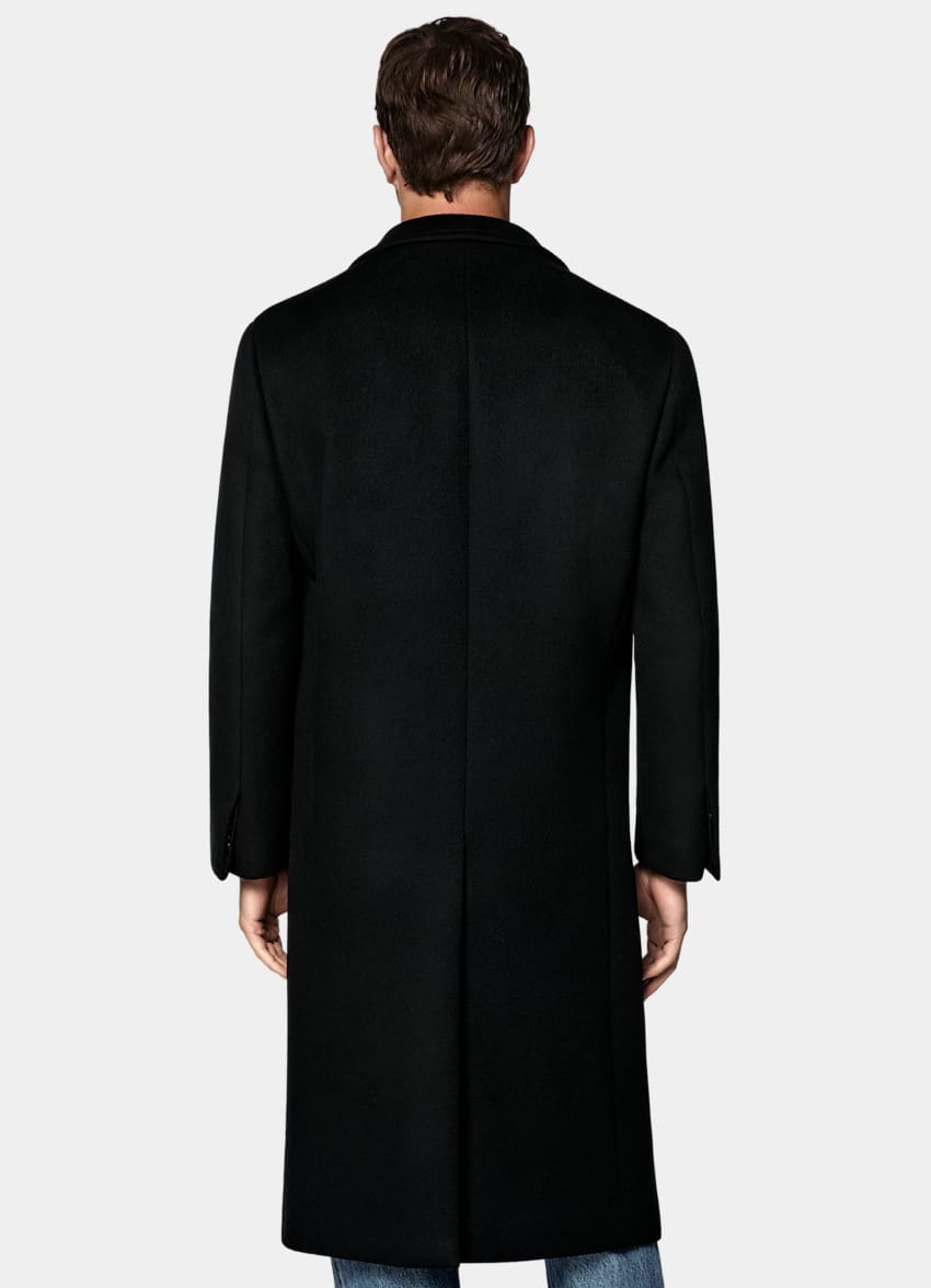 SUITSUPPLY Wool Cashmere Black Overcoat