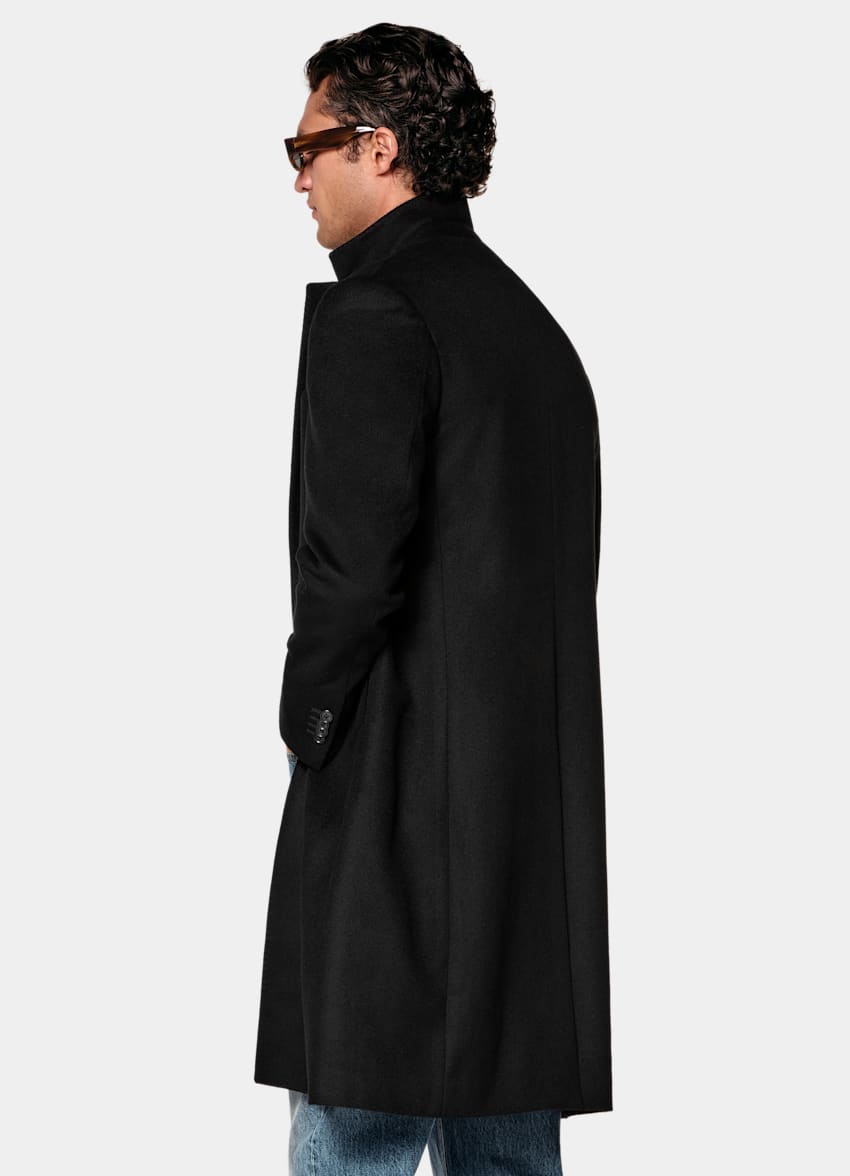 SUITSUPPLY Pure Wool Black Overcoat