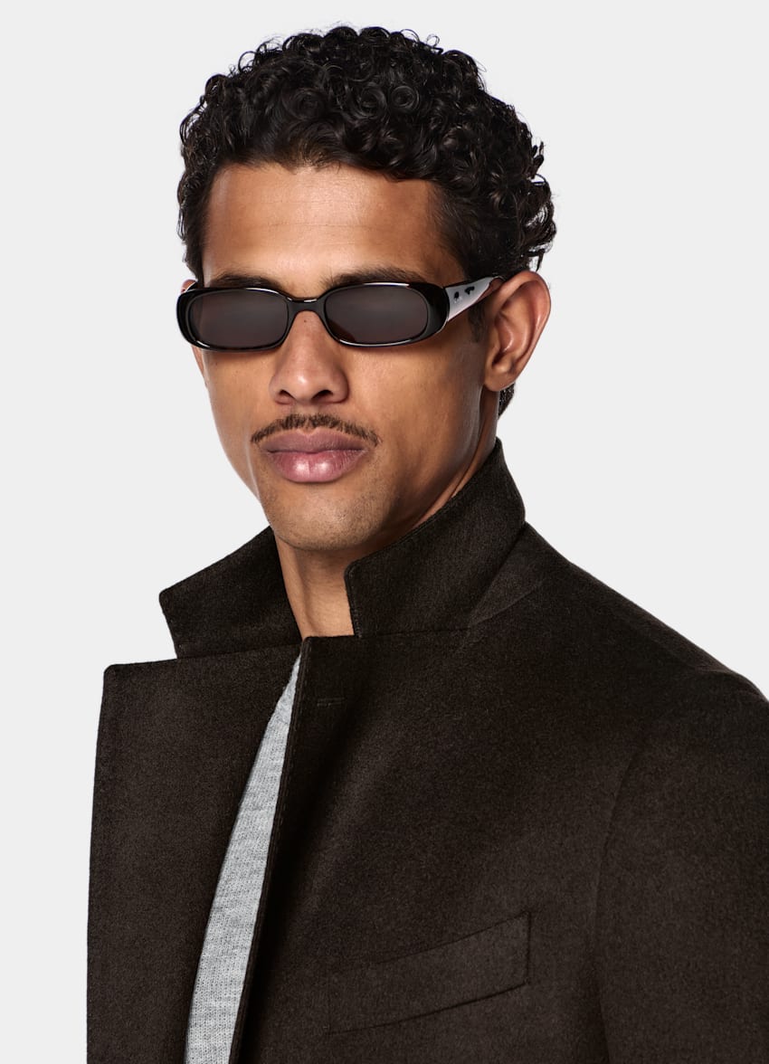 SUITSUPPLY Pure Wool Dark Brown Overcoat
