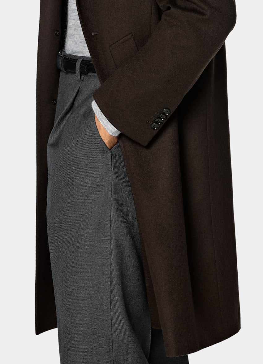 SUITSUPPLY Pure Wool Dark Brown Overcoat