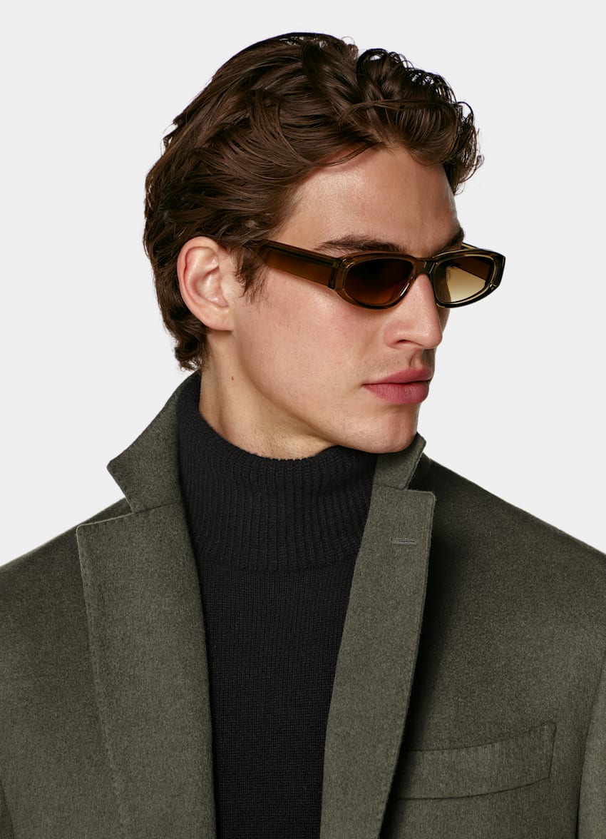 SUITSUPPLY Pure Wool Mid Green Overcoat