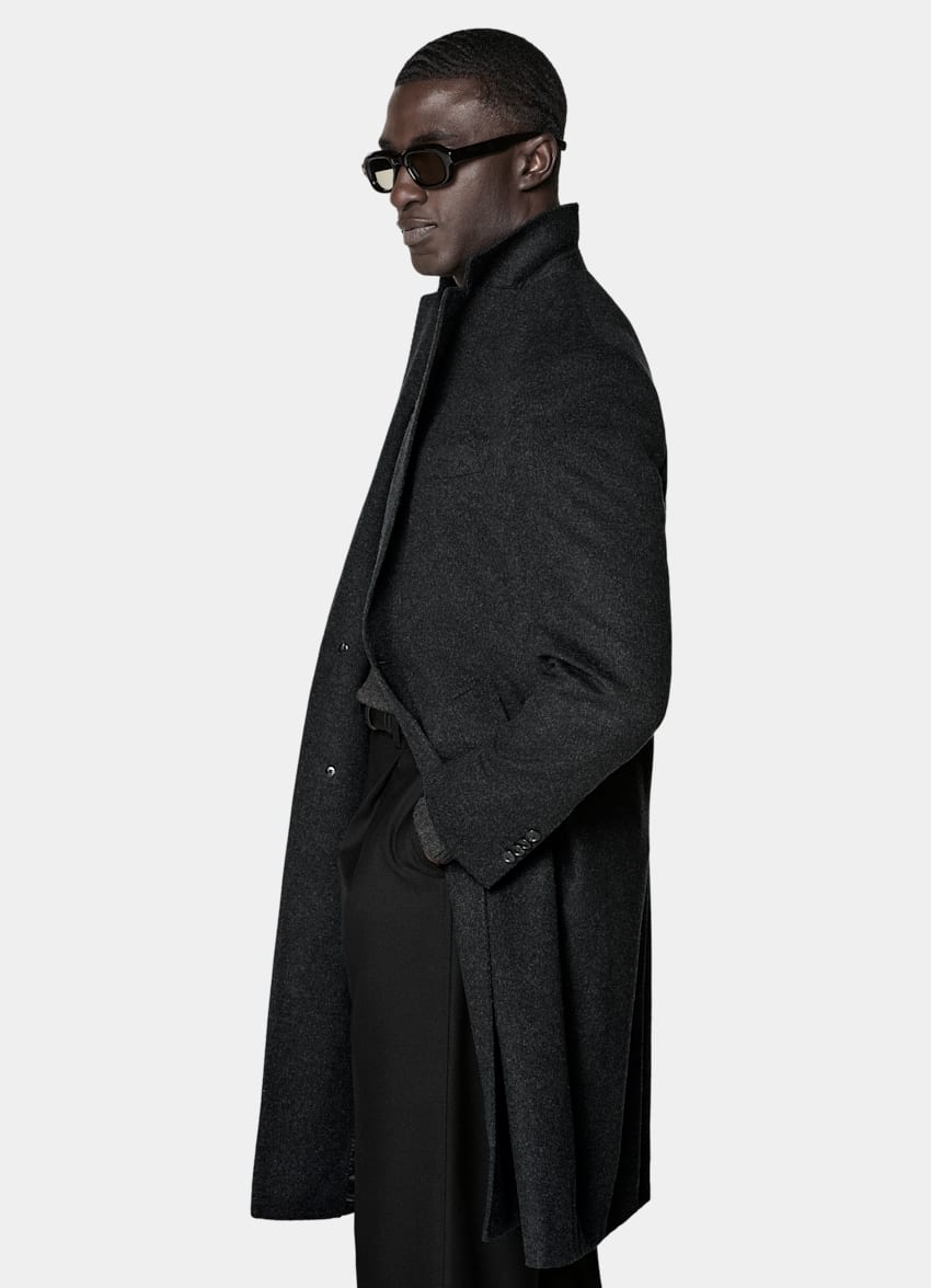 SUITSUPPLY Pure Wool Dark Grey Overcoat