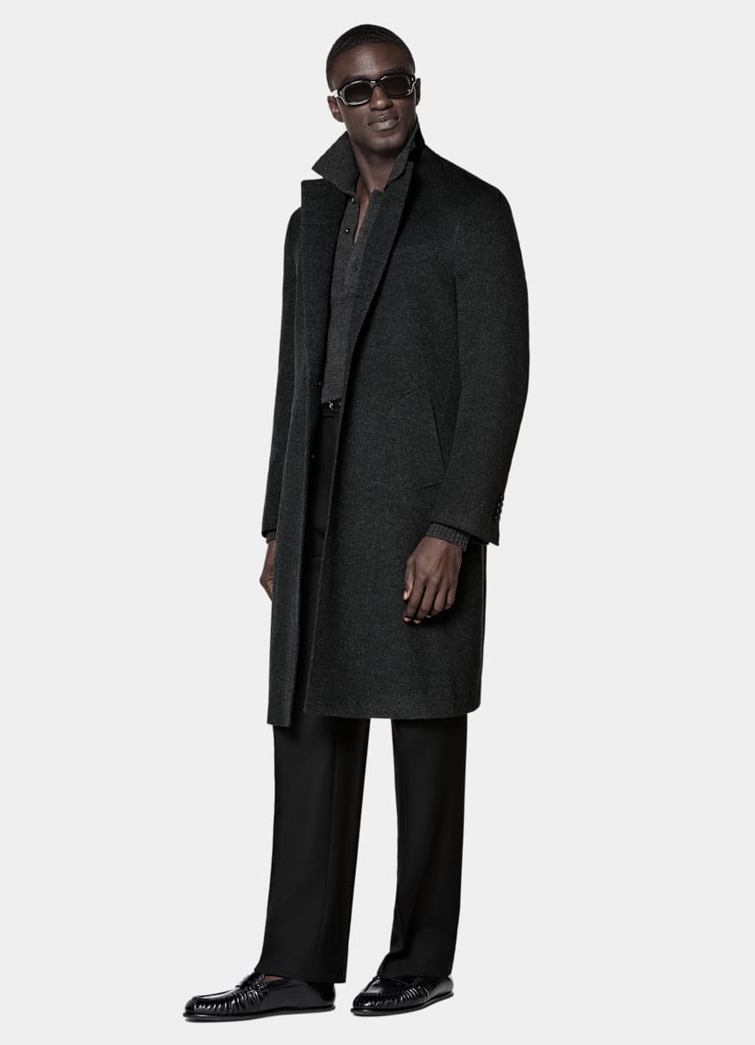 SUITSUPPLY Pure Wool Dark Grey Overcoat